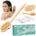 Nevlers Natural Boar Bristle Dry Brushing Set | 4-Piece Body Brush Kit by Nevlers