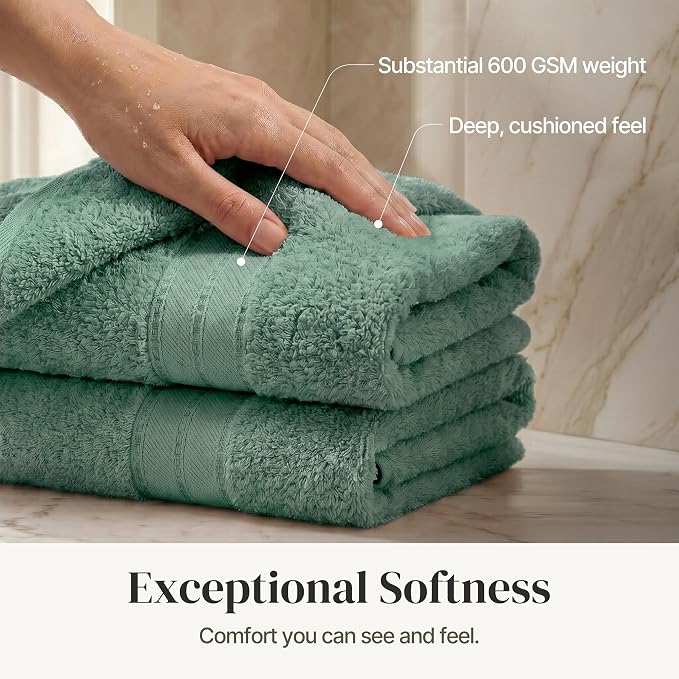 Modern Threads - Spun Loft 6-Piece 100% Combed Cotton Towel Set - Bath Towels - Image 4