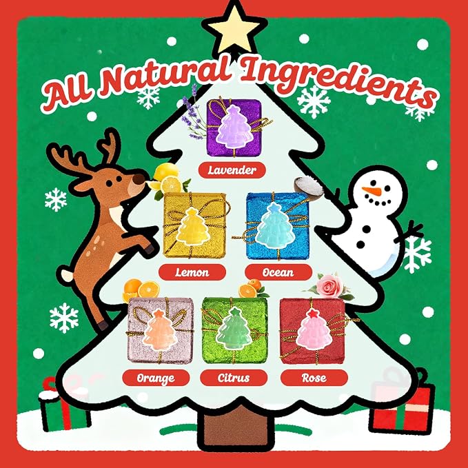 Christmas Bath Bombs with Surprise Toys Inside: 6 Pack Handmade Gifts Bath Bomb - Image 3