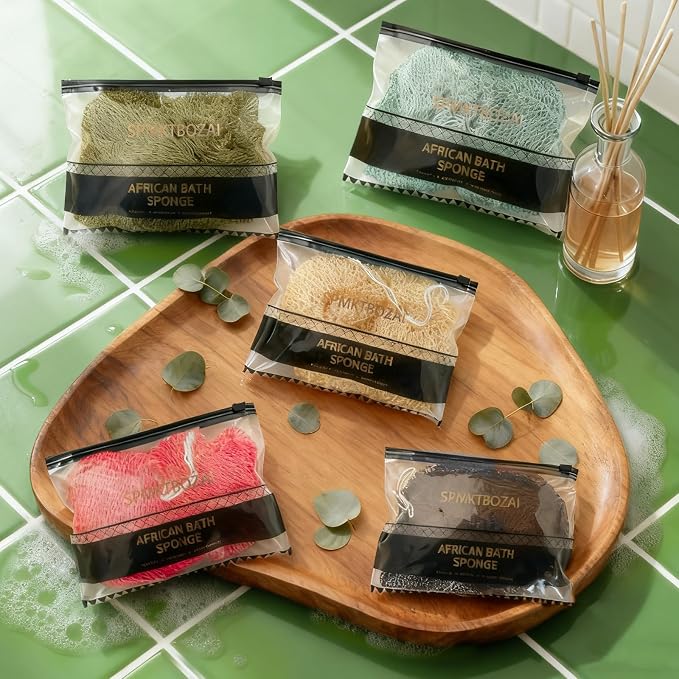 SPMKTBOZAI African Net Sponge Authentic, Loofah Exfoliating Body Scrubber Bath - Image 3