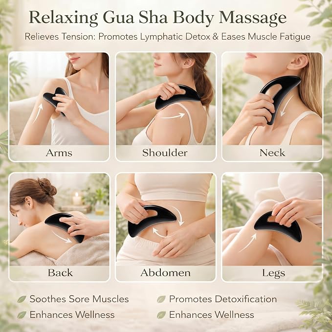 BBTO 2 Pcs Body Gua Sha Tool Large Resin Scraping Tools - Image 5