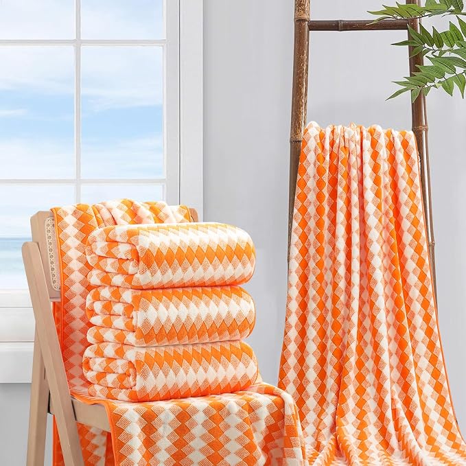 4 Piece Extra Large Bath Towel Set Oversized Bath Sheet 35"x70" Bathroom Towel - Image 5