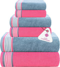 CASA COPENHAGEN He & She 6Pcs 100% Egyptian Cotton Large Designer Towels Gift by CASACOPENHAGEN