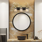 Globe Electric 63000200 22" 3-Light Vanity Light, Matte Black, Matte Brass - Image 2