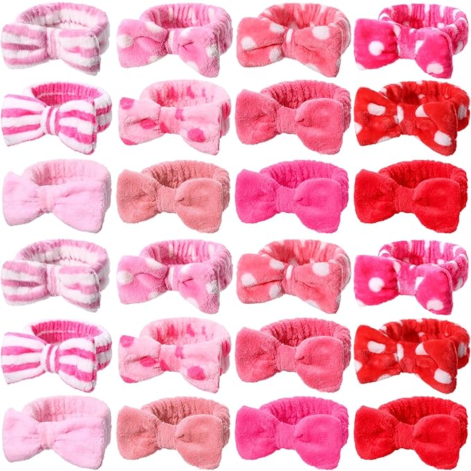 WILLBOND 24 Pieces Spa Headband Bulk Skincare Headbands Face Wash Makeup by Willbond+Technology+Limited