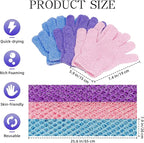 6 Pack African Bath Sponge Exfoliating Glove Set Nylon African Exfoliating Net - Image 2