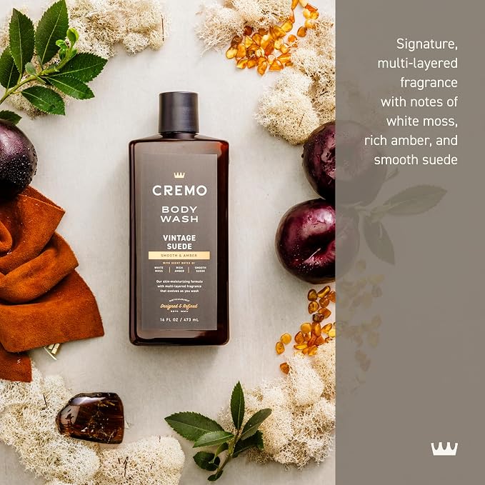 Cremo Body Wash for Men, Rich-Lathering Vintage Suede, 16 Fl Oz - Image 2