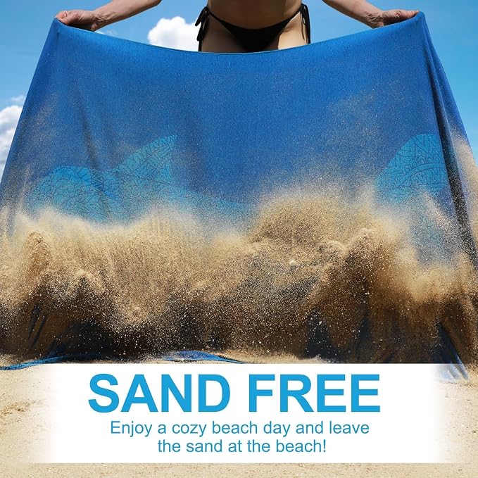 Genovega 6 Packs Oversized Turkish Beach Towels Set 74"x38" Extra Large Sand - Image 4