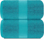 White Classic Luxury Soft Aqua Bath Sheet Towels - Image 2