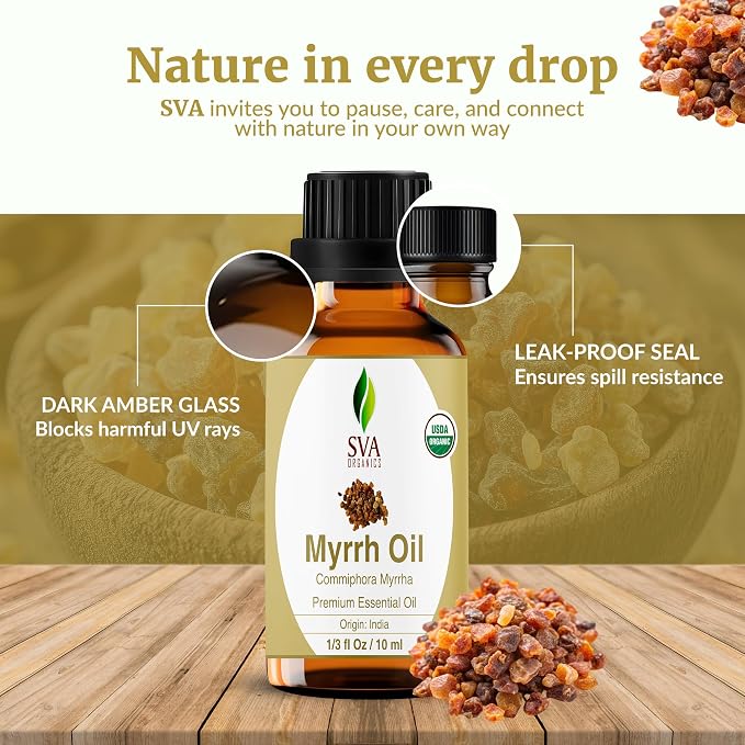 SVA Myrrh Essential Oil Organic – 1/3 Fl Oz – 100% Natural Organic Myrrh Oil - Image 7