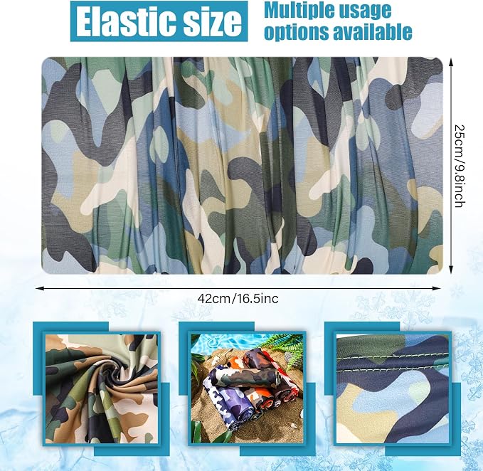 SATINIOR Summer Camo Neck Gaiter UV Protection Cooling Face Mask Sun Hood - Image 2