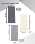 sakano 6-Piece Colorful Microfiber Bath Towel Set - Image 2