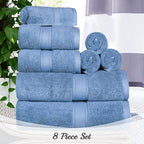 SUPERIOR Egyptian Cotton Pile 8 Piece Towel Set, Includes 2 Bath, 2 Hand - Image 11