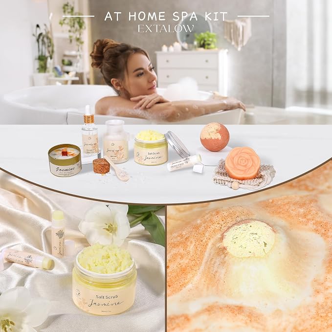 EXTALOW Spa Gifts for Women Mothers Day Gifts Jasmine Bath Gift Baskets - Image 6