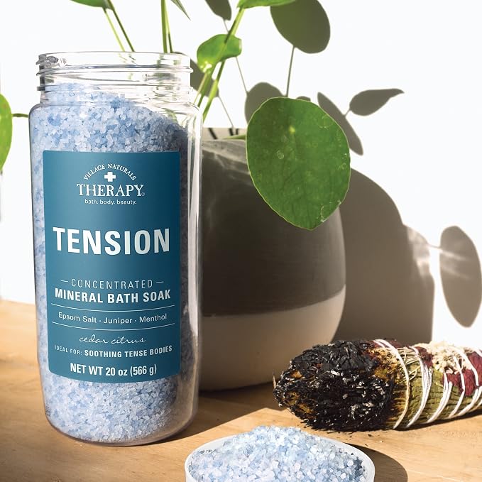 Village Naturals Therapy Tension Concentrated Mineral Bath Soak, Cedar Citrus - Image 7