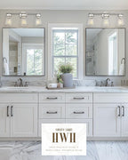 Brushed Nickel Bathroom Vanity Light, HWH 3-Light Vanity Lights - Image 6
