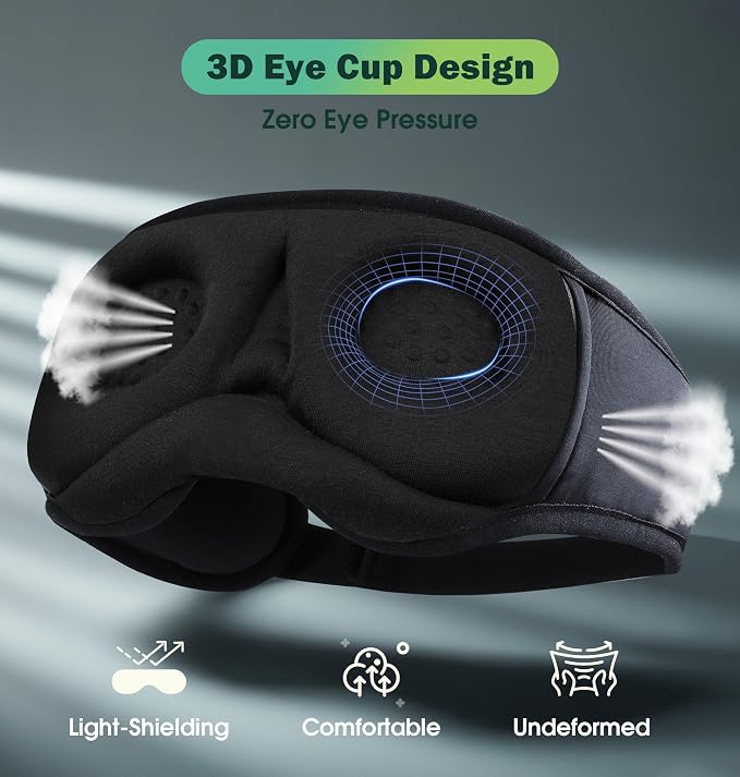 Sleep Mask with Headphones Bluetooth 5.4, LC-dolida Wireless Music Eye Mask - Image 6