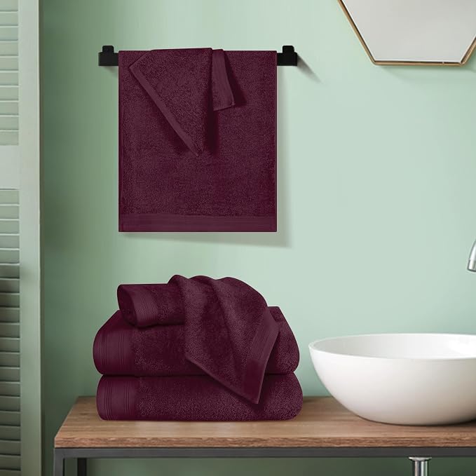Ultra Soft 6 Pack Cotton Towel Set, Contains 2 Bath Towels 28x55 inch, 2 Hand - Image 4