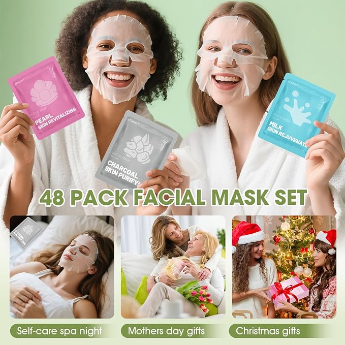 KONEUK 48 Pack Collagen Hydrating Face Masks Skincare - Image 4