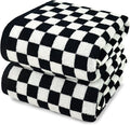 Jacquotha Black and White Checkered Cotton Bath Towels Set of 2 by Jacquotha