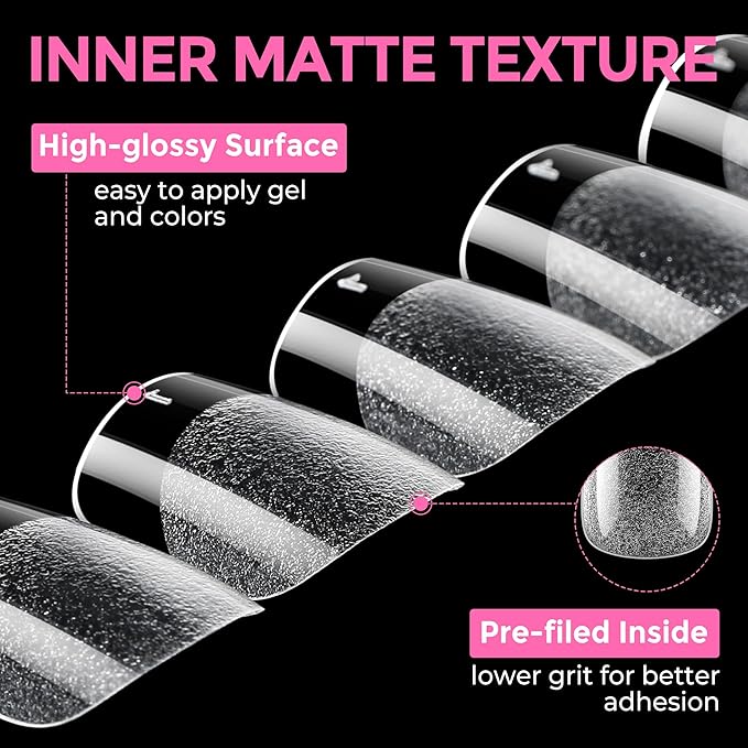 UNA GELLA Extra Short Square Nail Tips XS 216pcs Pre-shape Extra Short Square - Image 7