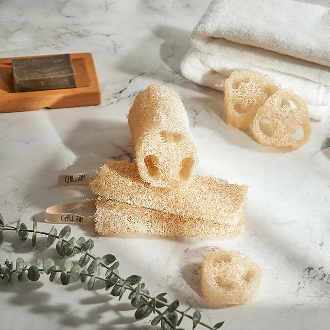 Chill Ah Green Glow Loofah Sponge Set – 100% Plant-Based, Biodegradable - Image 2