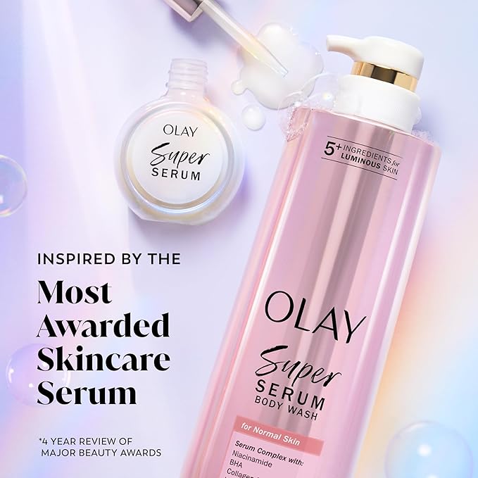 Olay Super Serum Body Wash for Normal Skin, 24hr Long Lasting Hydration - Image 6