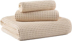 MICROFI New Microfiber Waffle Bath Towels, 3 Pieces, Fast Drying, Lint Free by Unknown