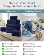 24-Piece Premium Bathroom Towel Sets – Ultra Soft 100% Cotton Towel, 2 Bath - Image 5