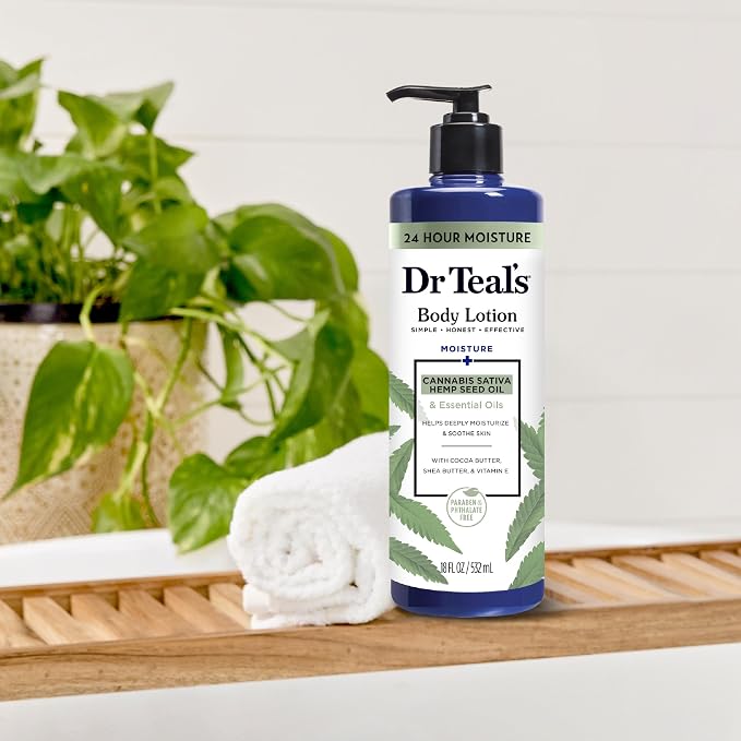 Dr Teal's Body Lotion, Cannabis Sativa Hemp Seed Oil & Essential Oils, 18 fl oz - Image 6