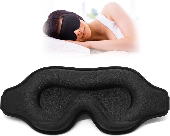 Sleep Eye Mask for Men Women, Sleeping Mask for Side Sleeper, Travel Blackout by AlbatrossHealthNewEngland