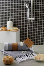 Hand Towels - Set of 2, Decorative Peshtemal Cotton Hand Towels - Image 8