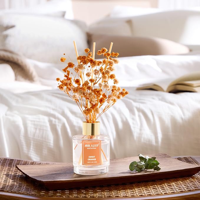 Airkeep Reed Diffuser Set of 3, Ocean Breeze Sweet Orange Cashmere Vanilla Oil - Image 7
