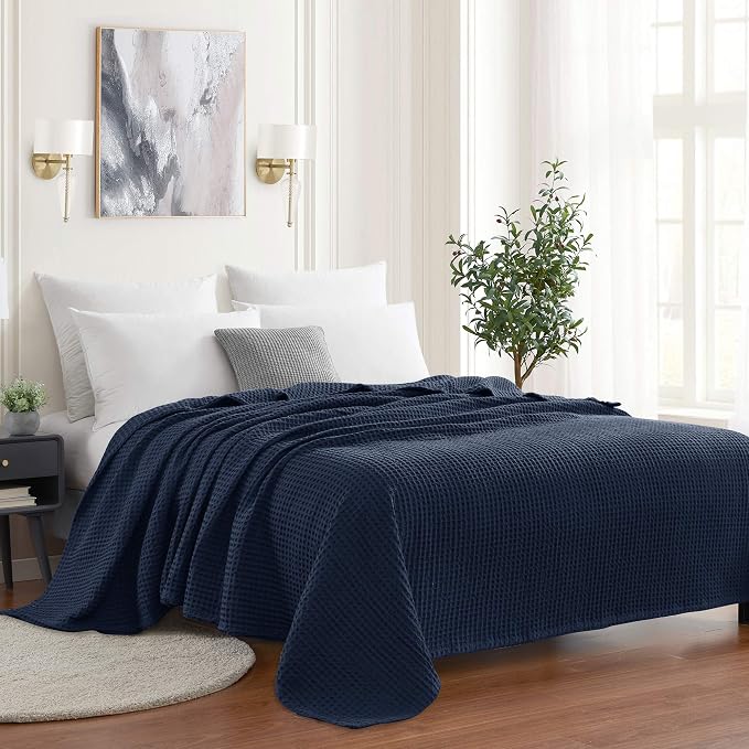 Sweet Home Collection 100% Fine Cotton Blanket Luxurious Weave Stylish Design by SweetHomeCollection