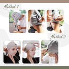 myHomeBody Hair Towel Wrap, Luxury Quick Drying Turban, Ultra Soft Absorbent - Image 4