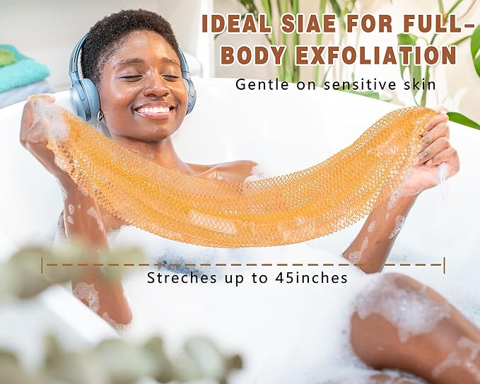 2 Pack African Net Sponge Exfoliating Body Scrubber Bath Sponge - Image 2