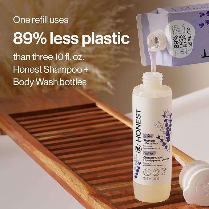 The Honest Company 2-in-1 Cleansing Shampoo Body Wash Refill Carton Gentle - Image 8