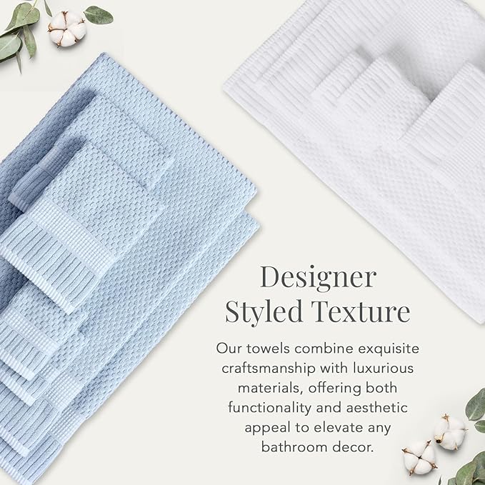 NY Loft 100% Cotton Towel Set 6 Piece | Super Soft & Absorbent Quick-Dry 2 Bath - Image 5