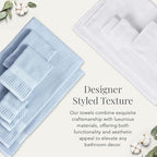 NY Loft 100% Cotton Towel Set 6 Piece | Super Soft & Absorbent Quick-Dry 2 Bath - Image 5
