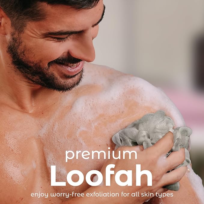 MainBasics Bath Shower Loofah Sponge Pouf Body Scrubber Exfoliator Body Wash - Image 2