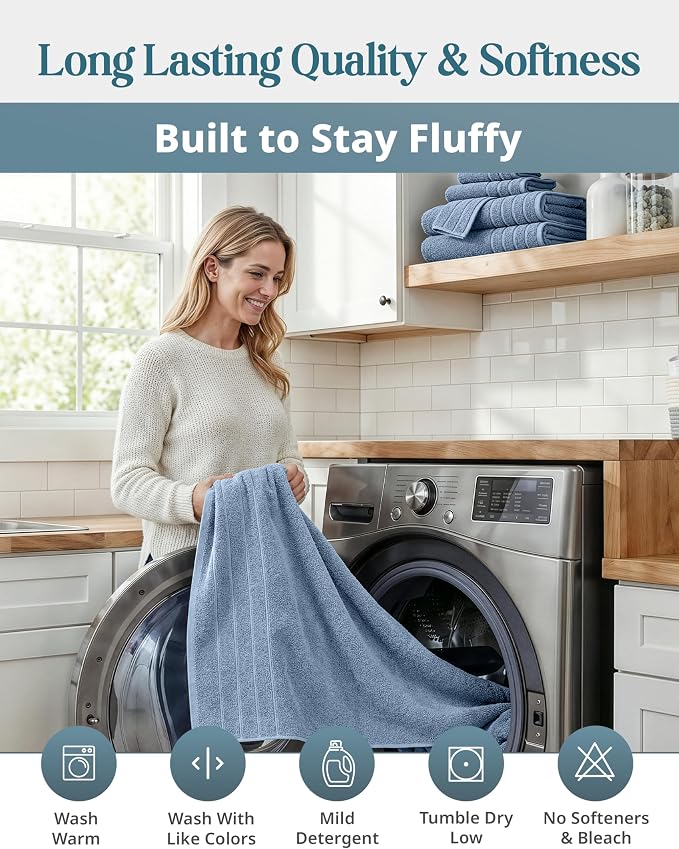 Casa Platino Premium Cotton Bath Towel 12 Piece Set - Image 7
