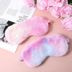 2 Pcs Plush Eye Mask Soft Sleeping Blindfold Eye Cover Comfortable Furry Faux - Image 3