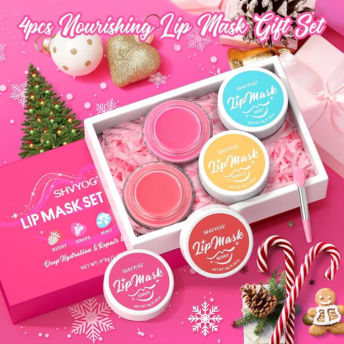 4 Pack Lip Mask Set, Hydrating Lip Mask Overnight - Image 6