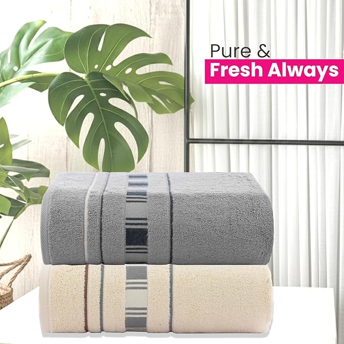 CASA COPENHAGEN X Line 2Pcs 100% Egyptian Cotton Large Designer Bathsheet - Image 3