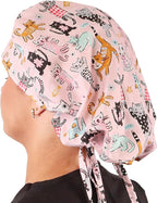 Sparkling EARTH Banded Bouffant Surgical Scrub Ponytail Working Caps and - Image 5