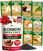 HOME GROWN 8 Onion Variety Mix 1600+ Heirloom Non-GMO Seeds by HOMEGROWN