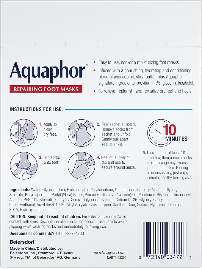 Aquaphor Repairing Foot Masks, Moisturizing Socks - Image 15