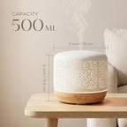 Earnest Living Essential Oil Diffuser White Ceramic Diffuser 500 ml Timers - Image 2