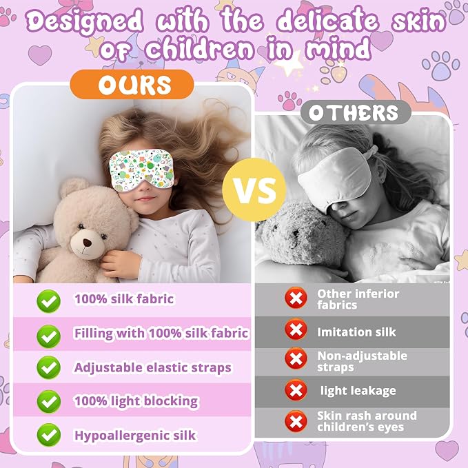 Kids Sleep Mask Eye Cover: 100% Real Natural Pure Silk Eye Mask - Image 5