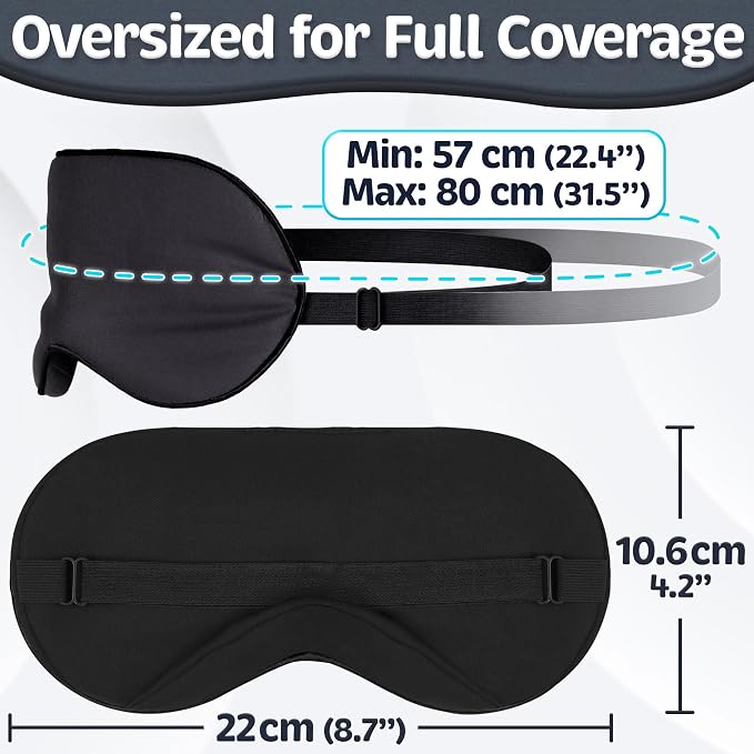Sleep Mask - Black, 100% Tencel Derived from Natural Wood Pulp - Lightweight - Image 9